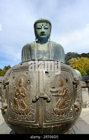 Der große Buddha in Kōtoku-in, Kamakura, Japan. Stockfoto