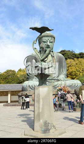 Der große Buddha in Kōtoku-in, Kamakura, Japan. Stockfoto