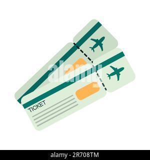 Flaches Symbol für Flugtickets. Farbiges Vektorelement aus Flughafensammlung. Symbol für kreative Flugtickets für Webdesign, Vorlagen und Infografiken. Stock Vektor