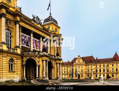 Das kroatische Nationaltheater in Zagreb. Stockfoto