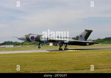 Avro Vulcan B2, XH558, Spirit of Great Britain, Farnborough Air Show, England, Stockfoto