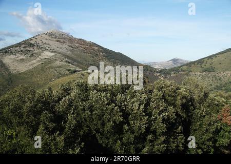 Itri. Italien. Panoramablick vom Santuario Madonna della Civita. Stockfoto