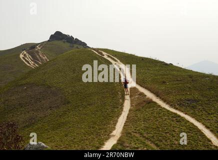 Wandern im Lam Tsuen Country Park in den New Territories in Hong Kong. Stockfoto