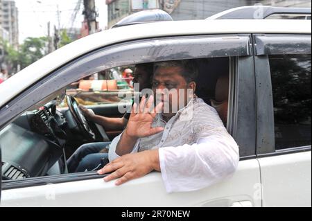 Die Anwaruzzaman Chowdhury der Awami League erhielt das Bootssymbol, um sich als Kandidat für den Bürgermeisterposten zu bewerben. Sylhet, Bangladesch. Stockfoto