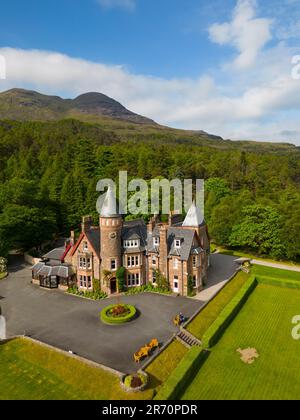 Luftaufnahme des Torridon Hotels in Ross und Cromarty, Scottish Highlands, Schottland, Großbritannien Stockfoto