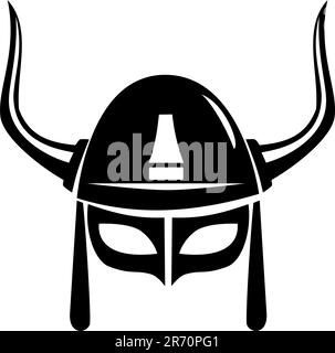 vektor des wikingerhelms auf weißem Hintergrund isoliert Stock Vektor