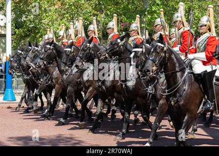 Der Bericht des Oberst über Trooping the Colour ist eine abschließende Beurteilung der Militärparade, bevor die komplette Veranstaltung nächste Woche stattfindet. Die Rettungsschwimmer Stockfoto