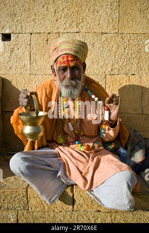 Jaisalmer. Rajasthan. Indien, alter Mann. Jaisalmer. Rajasthan. Indien Stockfoto