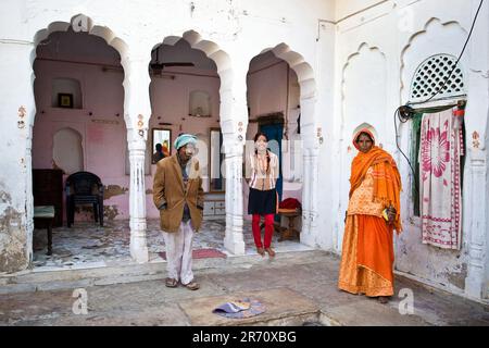 Indien. Rajasthan. Mandawa. indische Familie Stockfoto