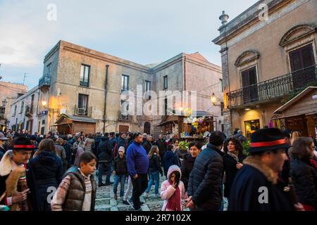 Italien. Sizilien. Erice. Piazza della Loggia Stockfoto