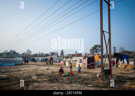 Chhuchmepati-Lager. kathmandu ein Jahr nach dem Erdbeben. nepal Stockfoto