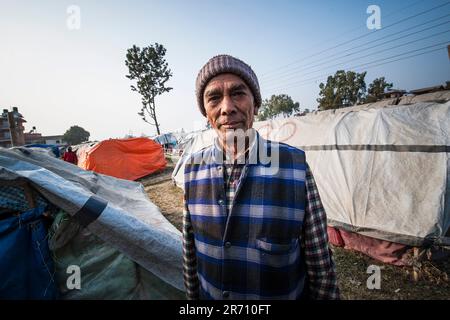 Chhuchmepati-Lager. kathmandu ein Jahr nach dem Erdbeben. nepal Stockfoto