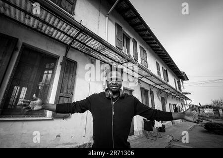 Italien. Sant'Angelo Lomellina. Flüchtlingscenter. Porträt Stockfoto