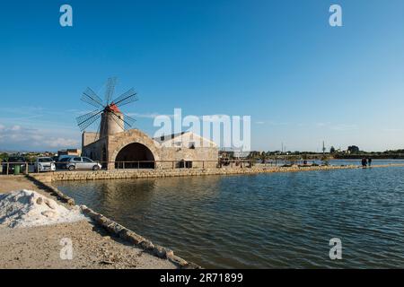 Riserva naturale integrale Saline di trapani e paceco. sizilien Stockfoto