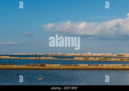 Riserva naturale integrale Saline di trapani e paceco. sizilien Stockfoto