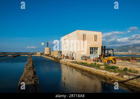 Riserva naturale integrale Saline di trapani e paceco. sizilien Stockfoto