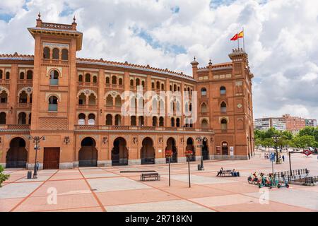 Esplanade und Stierkampfarena von Las Ventas, im Zentrum der Touristenstadt Madrid, Spanien. Stockfoto