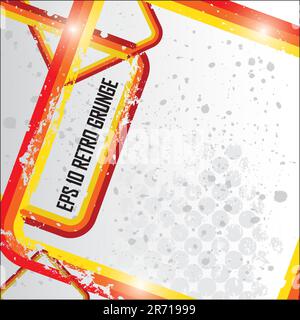 Grunge Retro-rötliche Rahmen Hintergrund 10 mit Tintenspritzern Stock Vektor