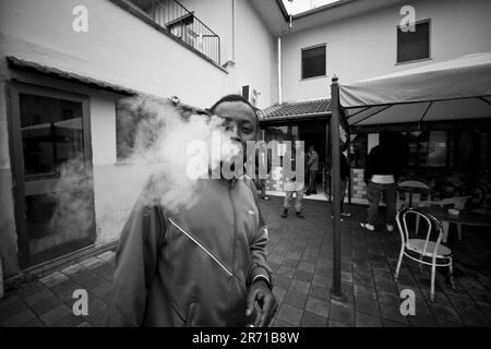 Italien. Mortara. Flüchtlingscenter Stockfoto