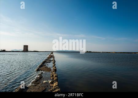 Riserva naturale integrale Saline di trapani e paceco. sizilien Stockfoto