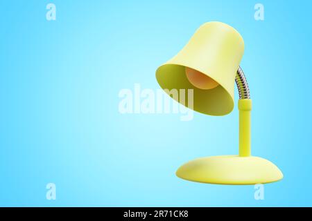 Tischlampe auf isoliertem Hintergrund. Cartoon-3D-Rendering. Stockfoto