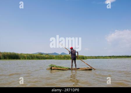 Fischer, Chamo See, Arba Minch, Äthiopien Stockfoto