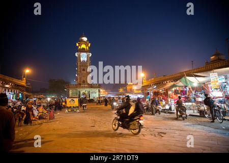 Indien, Rajasthan, Jodhpur, Uhrturm Stockfoto