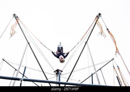 Schweiz, Tessin, Ascona, Trampolin Stockfoto