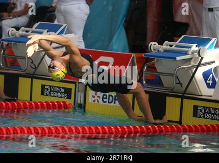 Rennes, Frankreich. 12. Juni 2023. Pauline Mahieu von Canet 66, Hitze 100 M Backstroke während der französischen Elite Swimming Championships am 12. Juni 2023 in Rennes, Frankreich - Foto Laurent Lairys/DPPI Credit: DPPI Media/Alamy Live News Stockfoto