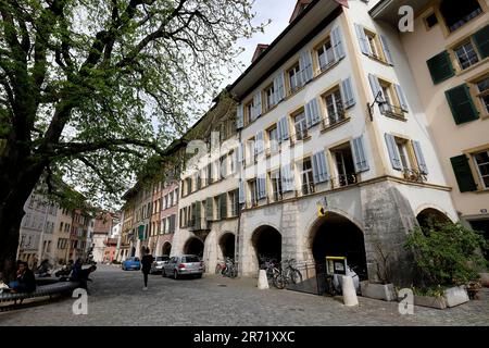 Die Schweiz. Bienne. Biel. In die Altstadt Stockfoto