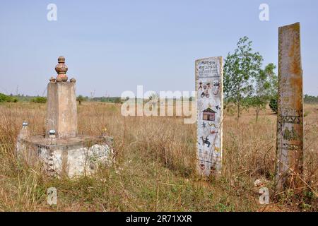 Indien. Orissa. chhattisgarh. Jagdalpur. Das Grabdenkmal Stockfoto