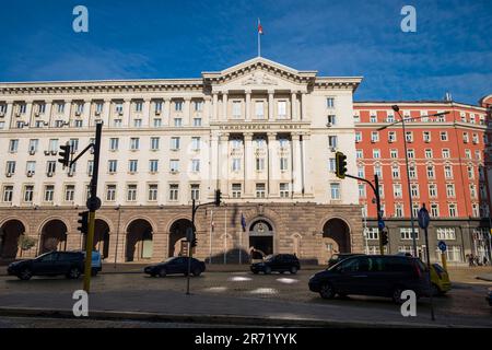 Bulgarien. Sofia. Ehemaliges Kommunistisches Parteihaus. Bürogebäude des Nationalversammlung-Gebäudes Stockfoto