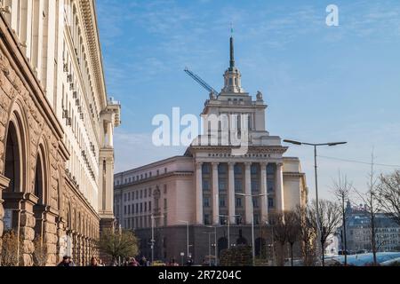 Bulgarien. Sofia. Ehemaliges Kommunistisches Parteihaus. Bürogebäude des Nationalversammlung-Gebäudes Stockfoto