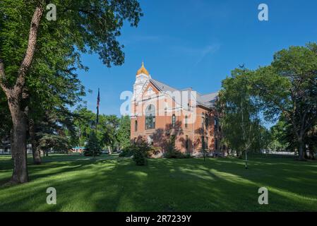 Das historische Backsteingebäude Chouteau County Courthouse in Fort Benton, Montana, USA Stockfoto