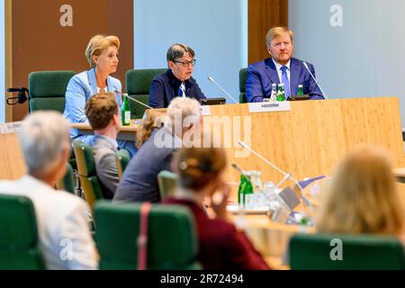 König Willem-Alexander von den Niederlanden am 12. Juni 2023 im Provincial House in Assen über die Politik im Provinzrat von Drenthe informiert zu werden. Während des Treffens wird der für die Kings zuständige Kommissar die aktuellen politischen Beziehungen in der Provinz erläutern. Foto: Albert Ph vd Werf/Netherlands OUT/Point De Vue OUT Stockfoto