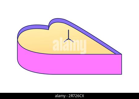 Herzförmige Kerze mit Seitenansicht, flacher Vektor, Cartoon-Symbol Stock Vektor