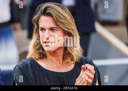 Paris, Frankreich. 11. Juni 2023. Amelie Mauresmo während des Finales der Herren beim French Open Grand Slam Tennis Turnier 2023 in Roland Garros, Paris, Frankreich. Frank Molter/Alamy Live-Nachrichten Stockfoto