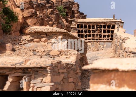 Ein alter Bienenstock im Id Aissa agadir, ein alter Kornspeicher in Amtoudi, Marokko Stockfoto