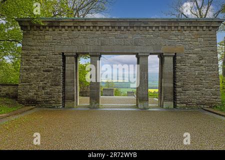 Bild der Gedenkstätte im KZ Buchenwald bei Weimar in Thüringen während des Tages im Frühling Stockfoto