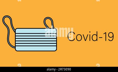 Die Maske ist ein medizinisches Einweg-Atemschutzgerät zum Schutz vor der gefährlichen infektiösen Atemwegsepidemie der Pandemie des Coronavirus, C. Stock Vektor