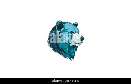 Vektordesign mit Logo für Gaming-Bären Stock Vektor