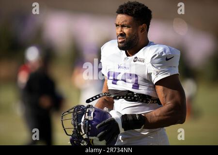 Eagan, Usa. 12. Juni 2023. Minnesota Vikings Linebacker Danielle Hunter (99) während des Trainings im TCO Performance Center in Eagan., Minnesota am Mittwoch, den 26. Oktober 2022. (Foto: Jerry holt/Minneapolis Star Tribune/TNS/Sipa USA) Guthaben: SIPA USA/Alamy Live News Stockfoto