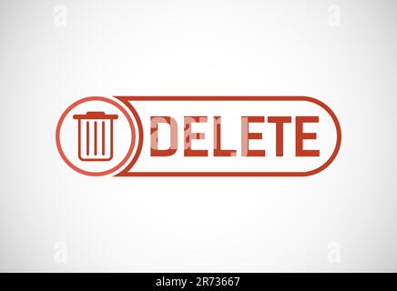 Schaltfläche „Löschen“ Papierkorb, Behältersymbol. Vektordarstellung für Websymbol löschen Stock Vektor