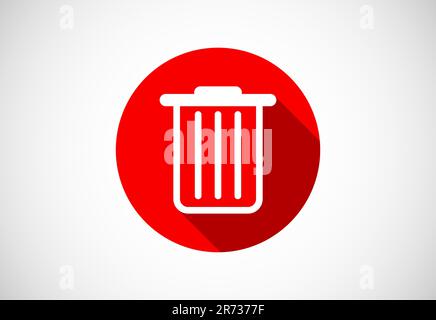Schaltfläche „Löschen“ Papierkorb, Behältersymbol. Vektordarstellung für Websymbol löschen Stock Vektor