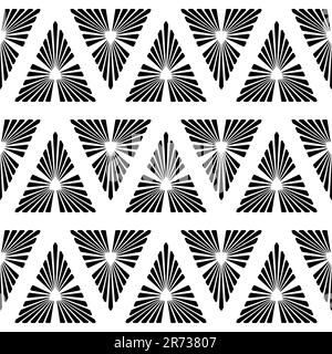Abstraktes nahtloses Muster. Sich wiederholende schwarze geometrische Form, isoliert auf weißem Hintergrund. Wiederholte Geometrielinie für Konstruktionsdrucke. Einfache Wiederholung Stock Vektor