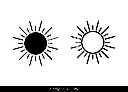 Sonne-Symbol-Set. Vektor des Helligkeitssymbols Stock Vektor