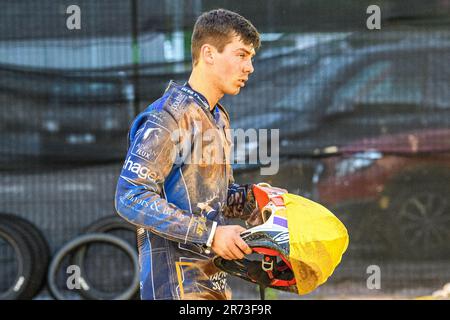 Manchester, Großbritannien. 12. Juni 2023. Jason Edwards beim Sport-Versicherungs-Premiership-Spiel zwischen Belle Vue Aces und King's Lynn Stars im National Speedway Stadium, Manchester, am Montag, den 12. Juni 2023. (Foto: Ian Charles | MI News) Guthaben: MI News & Sport /Alamy Live News Stockfoto