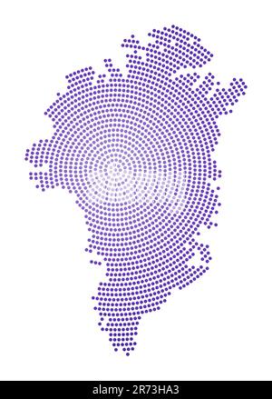 Grönland gepunktete Karte. Digitale Form Grönlands. Technische Ikone des Landes mit graduierten Punkten. Attraktive Vektorillustration. Stock Vektor