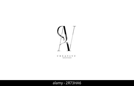 Buchstaben Buchstaben Initialen Monogramm Logo AV VA A V Stock Vektor
