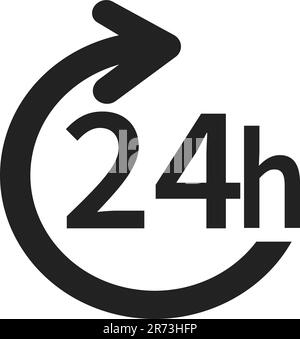 24-Stunden-Service Symboldesign-Vektor Stock Vektor
